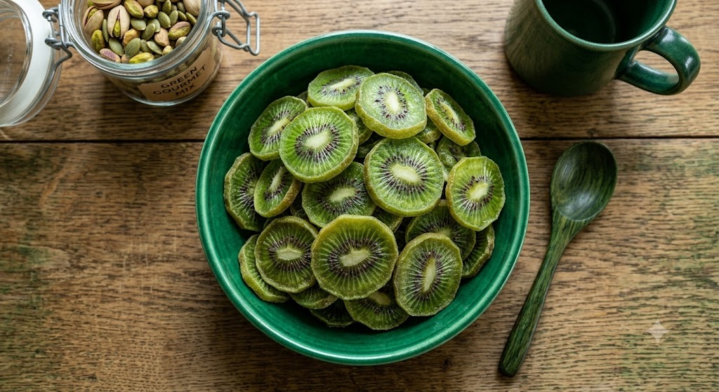 Dried Kiwi — Tangy-sweet slices, chewy and bright.
